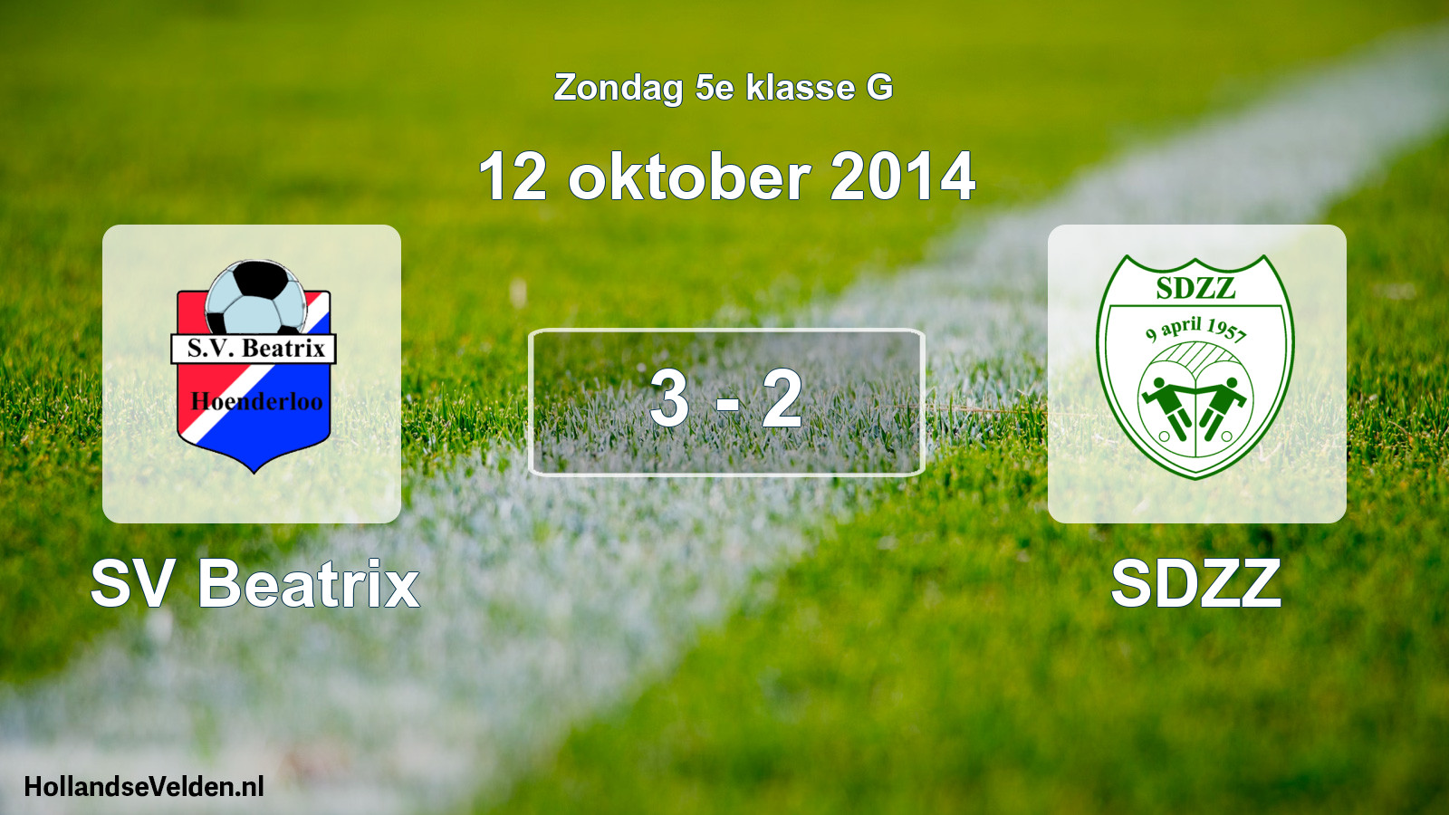Total number of matches played: SV Beatrix - SDZZ 3 - 2 (12 October 2014)