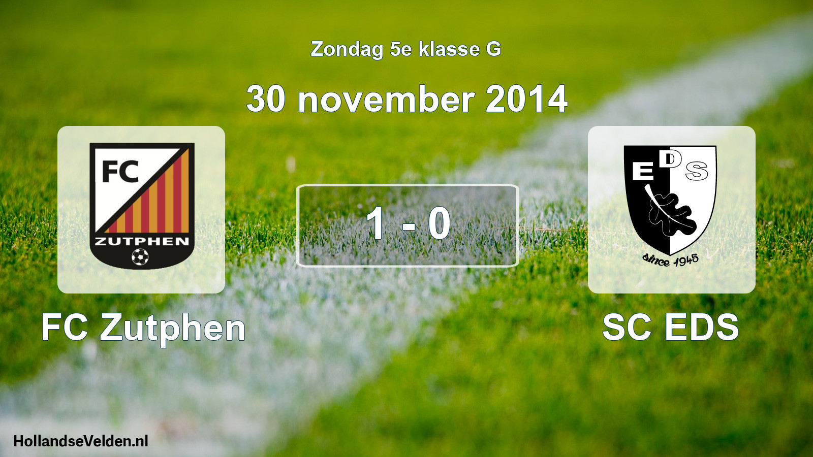 Total number of matches played: FC Zutphen - SC EDS 1 - 0 (30 November 2014)