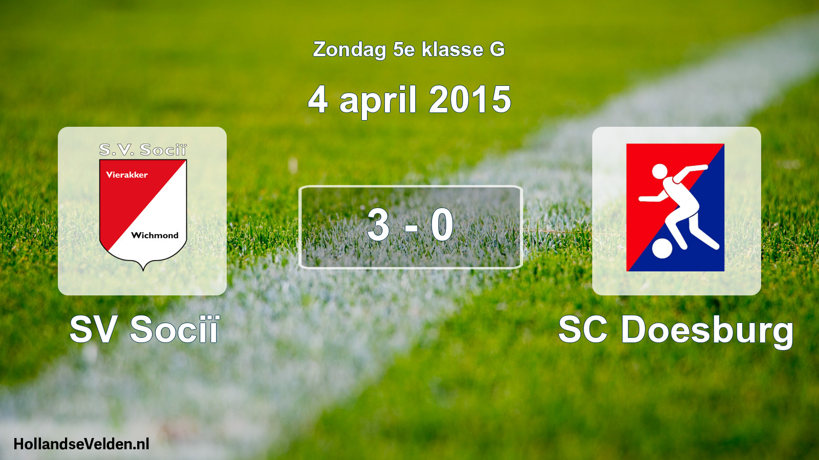 Total number of matches played: SV Sociï - SC Doesburg 3 - 0 (4 April 2015)