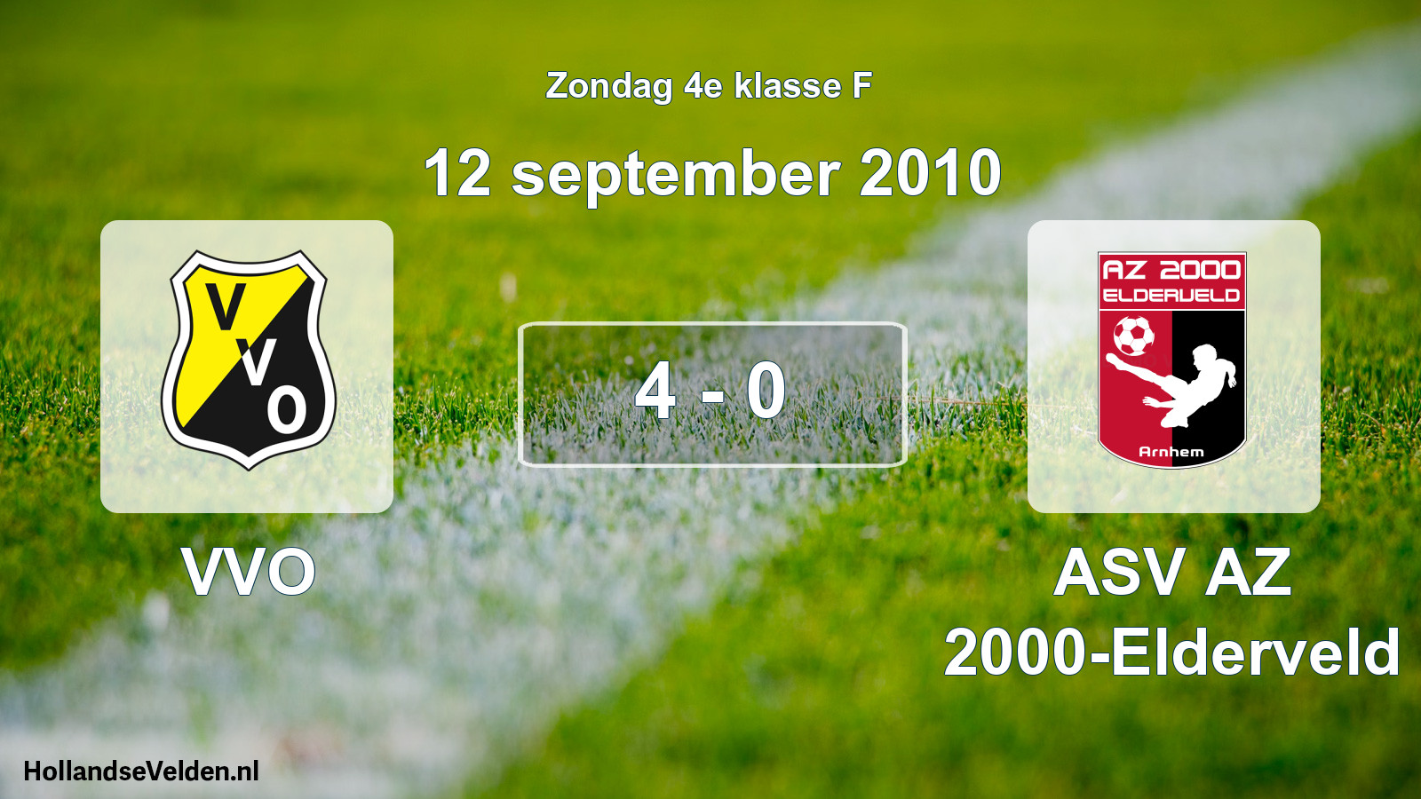Total number of matches played: VVO - ASV AZ 2000-Elderveld 4 - 0 (12 September 2010)