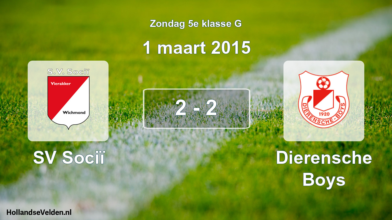 Total number of matches played: SV Sociï - Dierensche Boys 2 - 2 (1 March 2015)