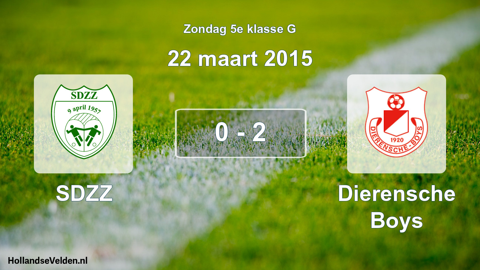Total number of matches played: SDZZ - Dierensche Boys 0 - 2 (22 March 2015)