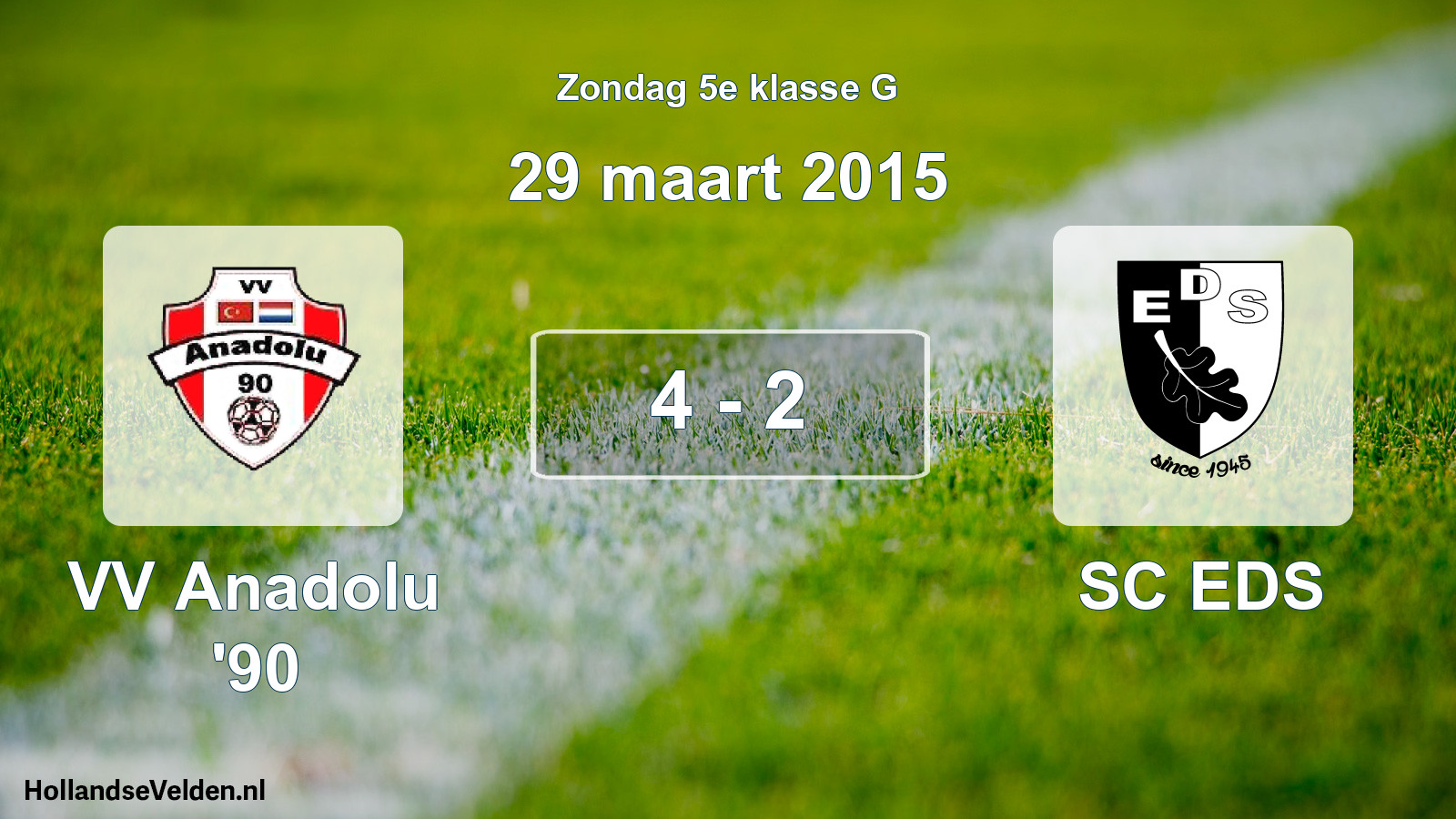 Total number of matches played: VV Anadolu '90 - SC EDS 4 - 2 (29 March 2015)