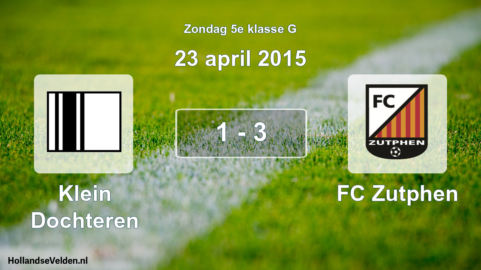 Total number of matches played: Klein Dochteren - FC Zutphen 1 - 3 (23 April 2015)