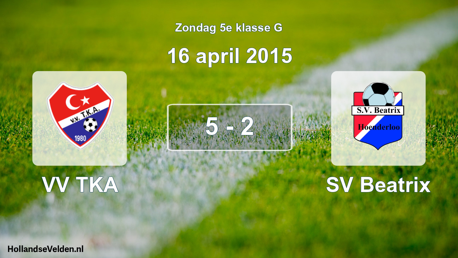 Total number of matches played: VV TKA - SV Beatrix 5 - 2 (16 April 2015)