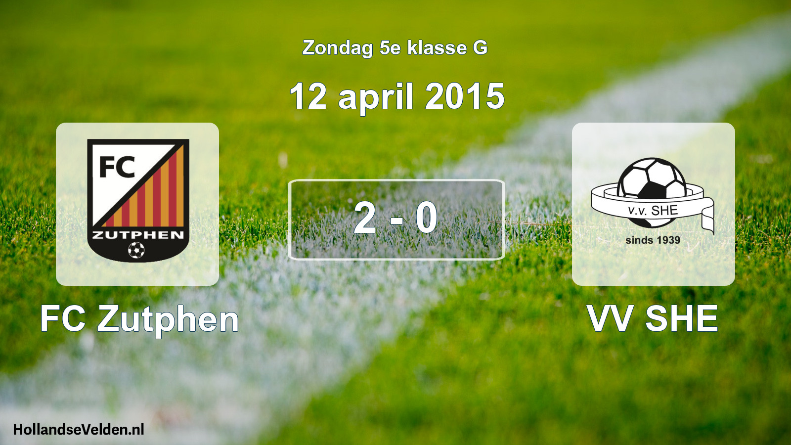 Total number of matches played: FC Zutphen - VV SHE 2 - 0 (12 April 2015)