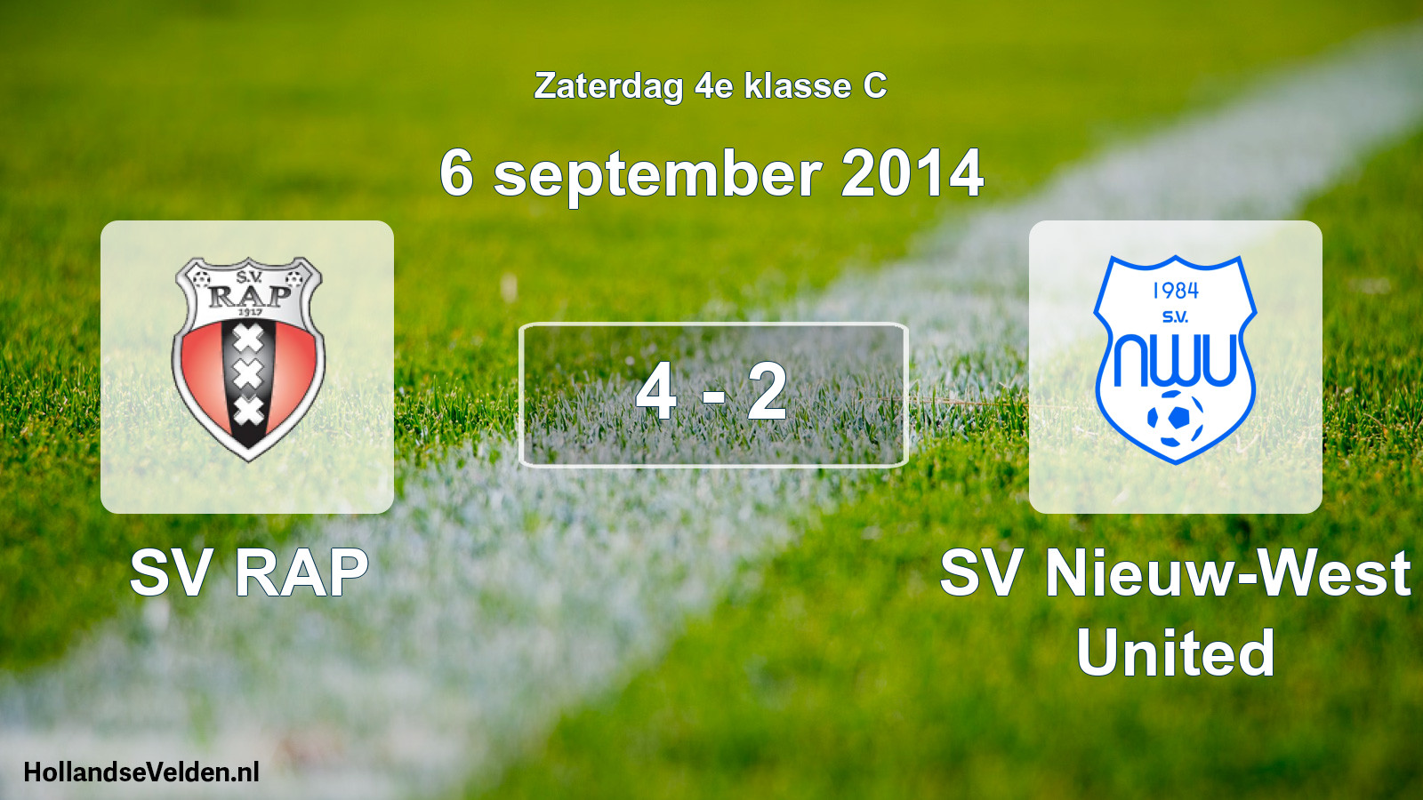 Total number of matches played: SV RAP - SV Nieuw-West United 4 - 2 (6 September 2014)