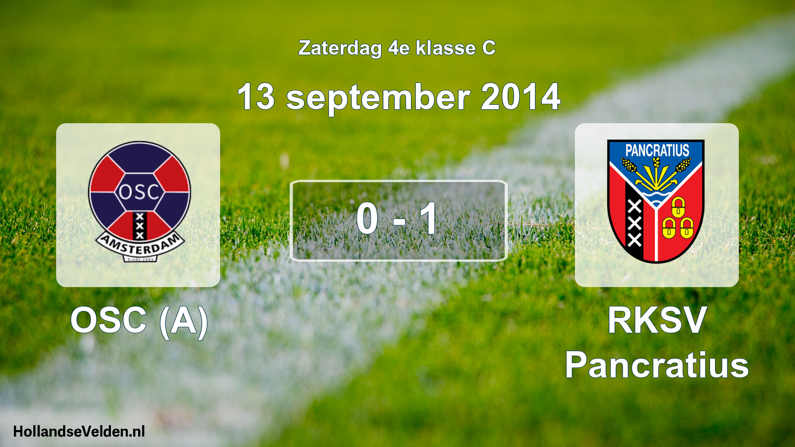 Total number of matches played: OSC (A) - RKSV Pancratius 0 - 1 (13 September 2014)