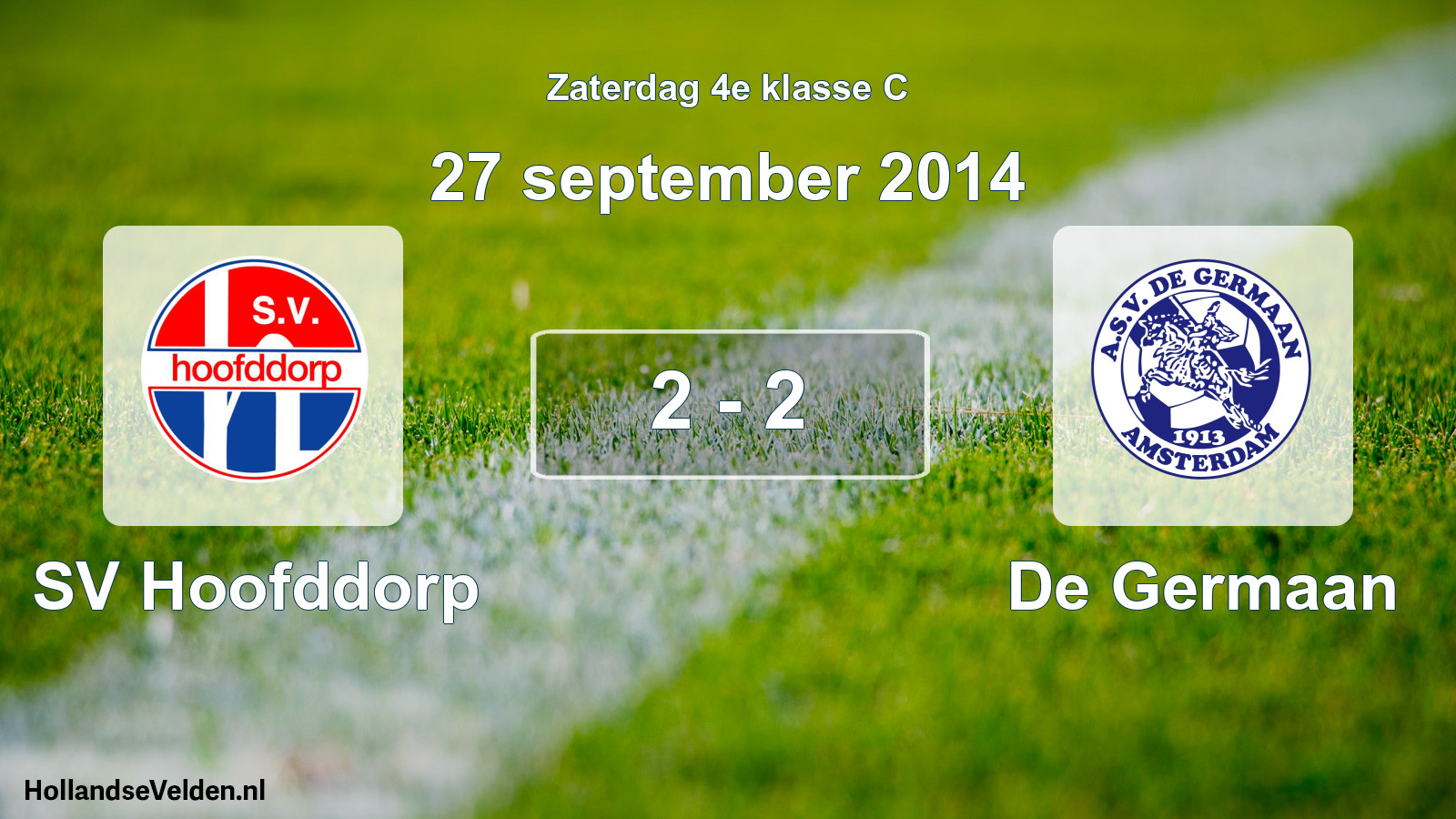 Total number of matches played: SV Hoofddorp - De Germaan 2 - 2 (27 September 2014)