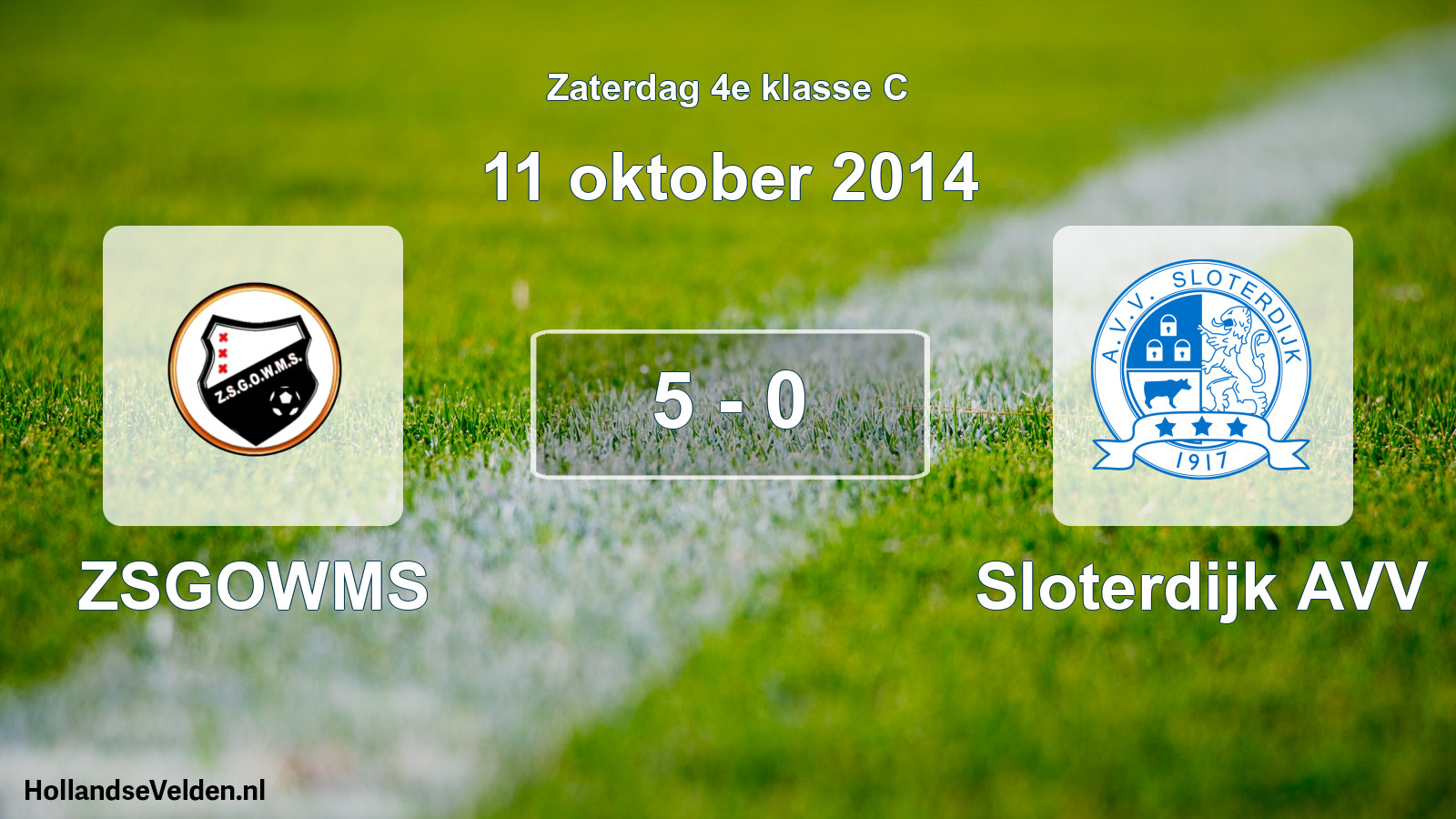 Total number of matches played: ZSGOWMS - Sloterdijk AVV 5 - 0 (11 October 2014)