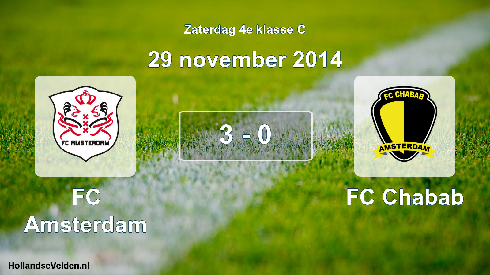 Total number of matches played: FC Amsterdam - FC Chabab 3 - 0 (29 November 2014)