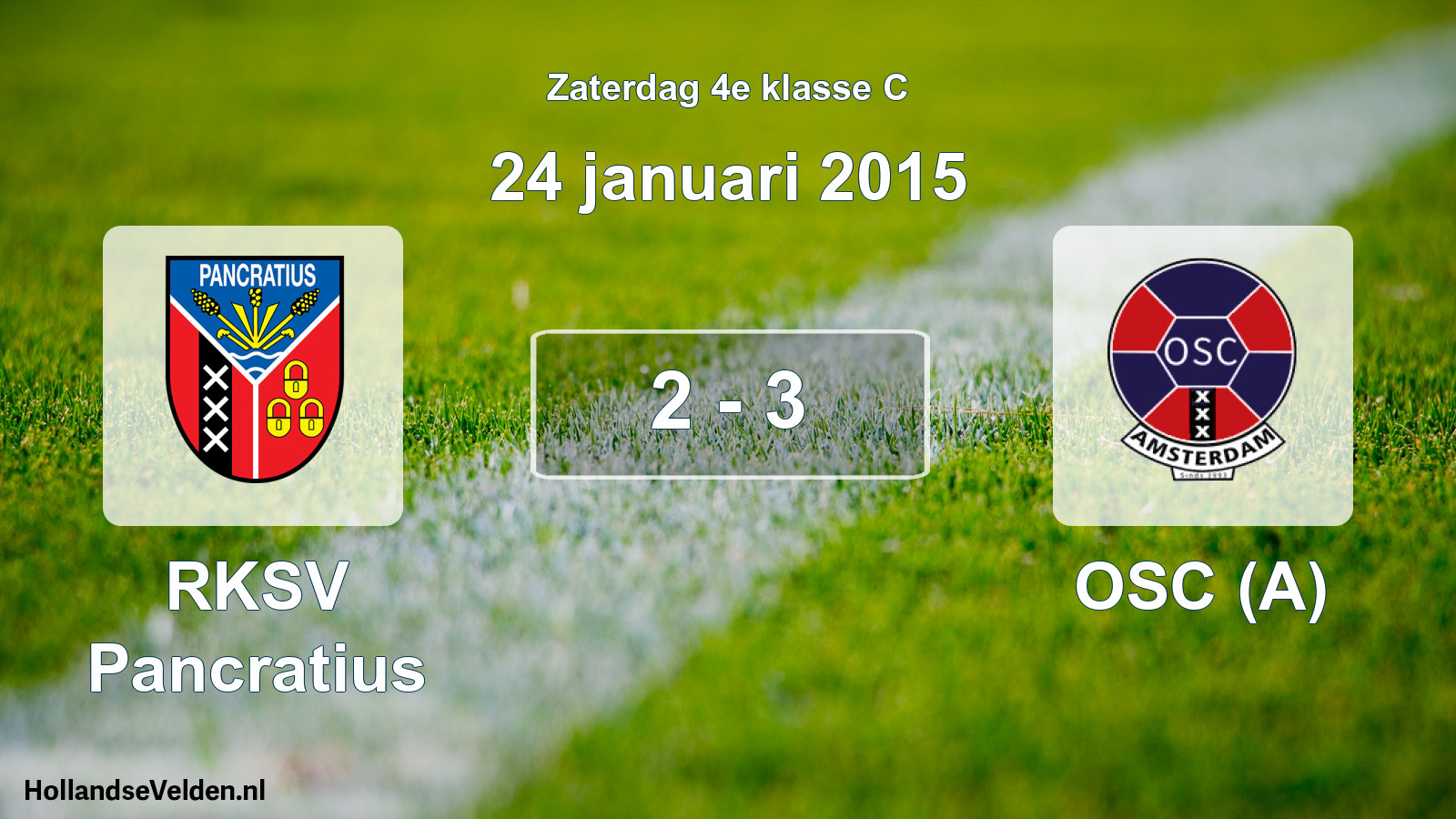 Total number of matches played: RKSV Pancratius - OSC (A) 2 - 3 (24 January 2015)