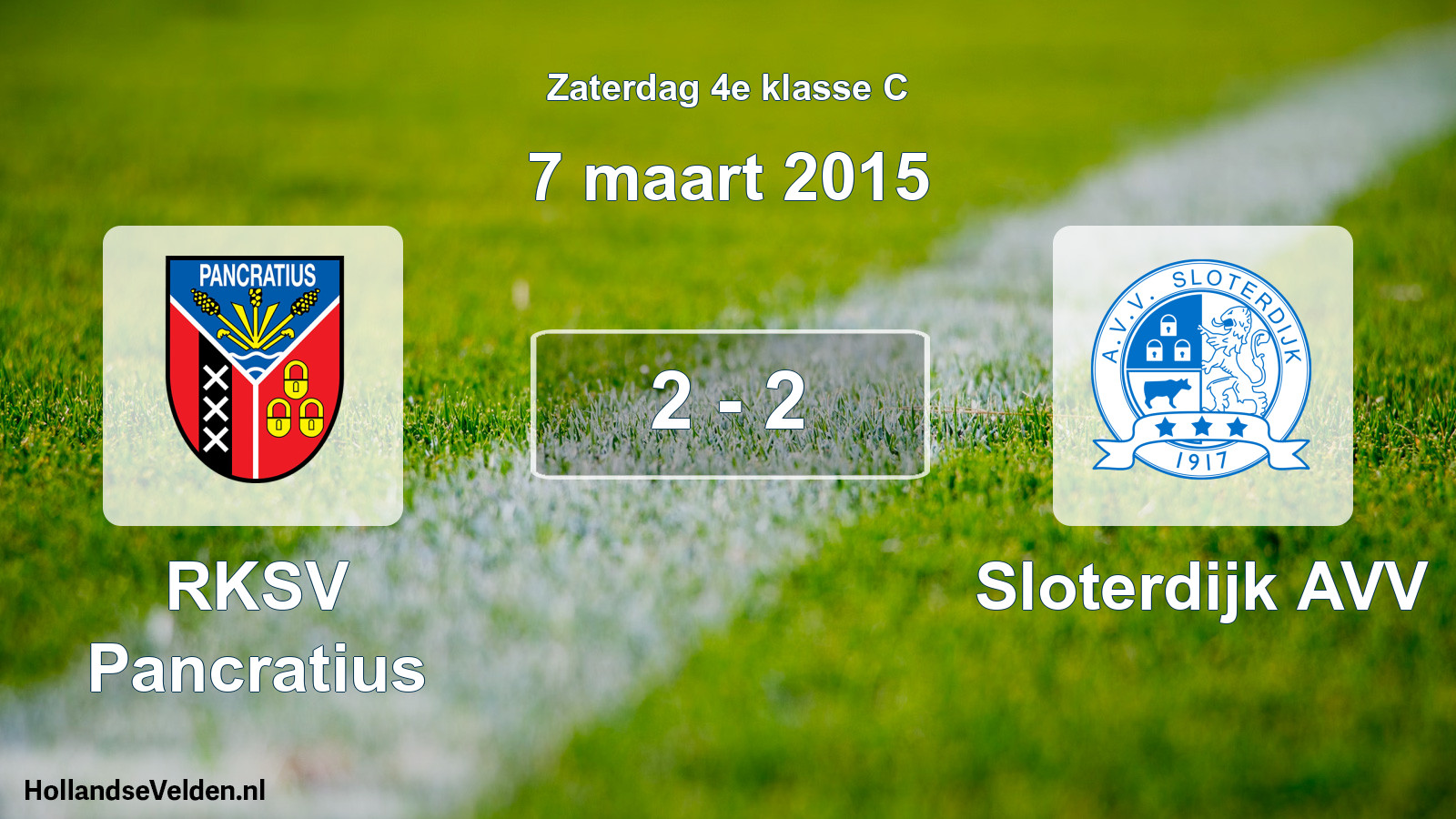 Total number of matches played: RKSV Pancratius - Sloterdijk AVV 2 - 2 (7 March 2015)