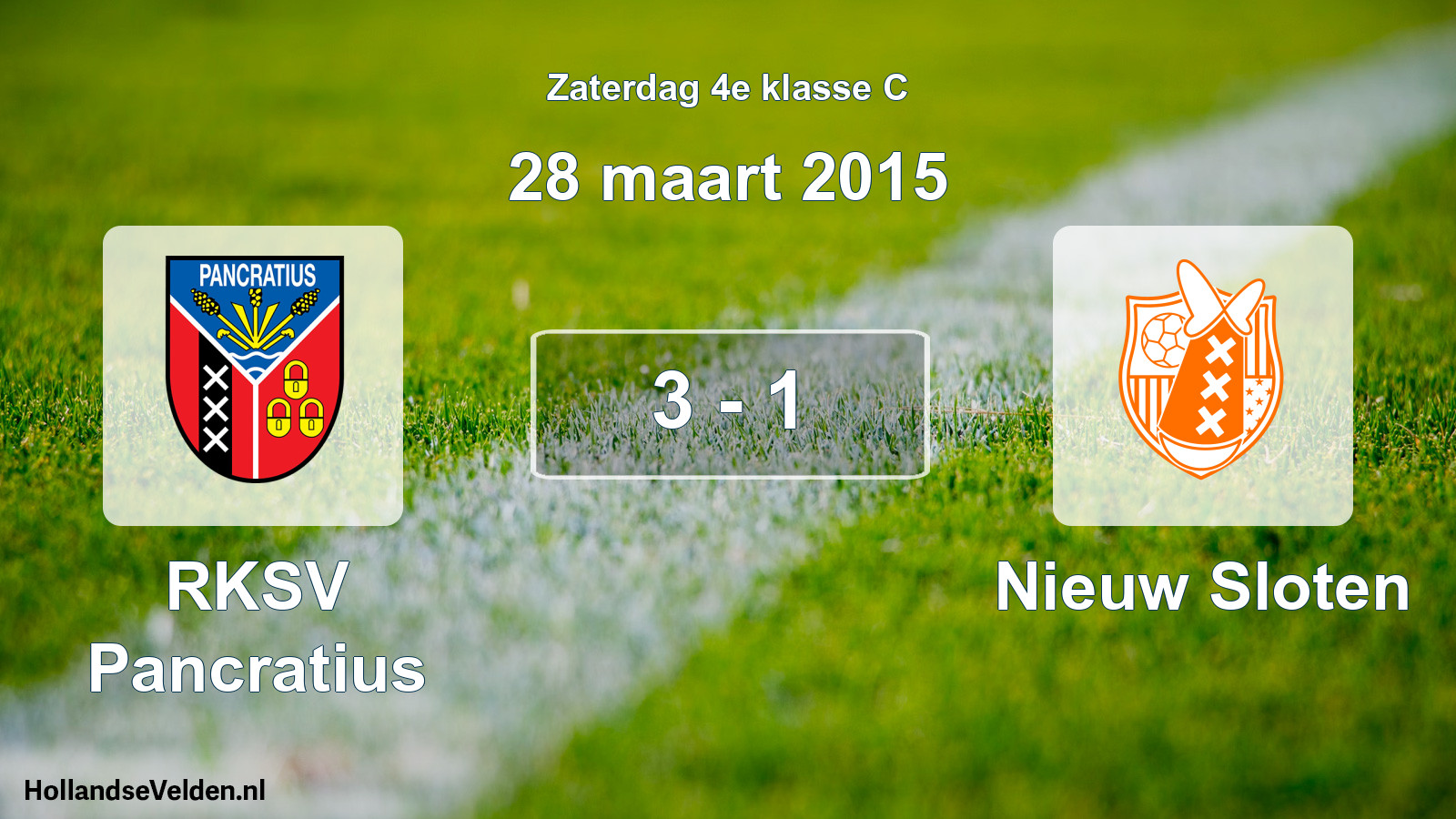 Total number of matches played: RKSV Pancratius - Nieuw Sloten 3 - 1 (28 March 2015)