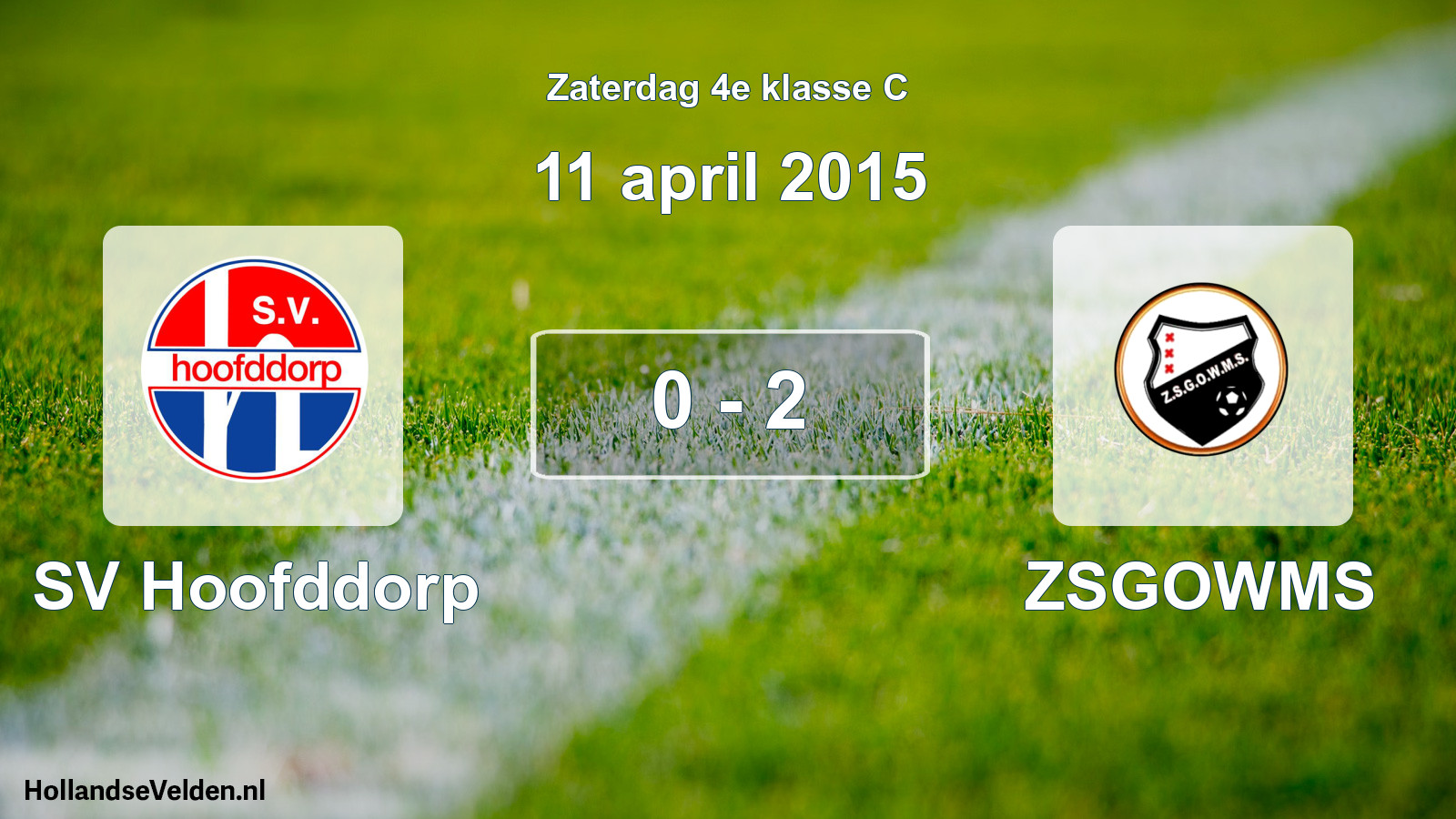 Total number of matches played: SV Hoofddorp - ZSGOWMS 0 - 2 (11 April 2015)