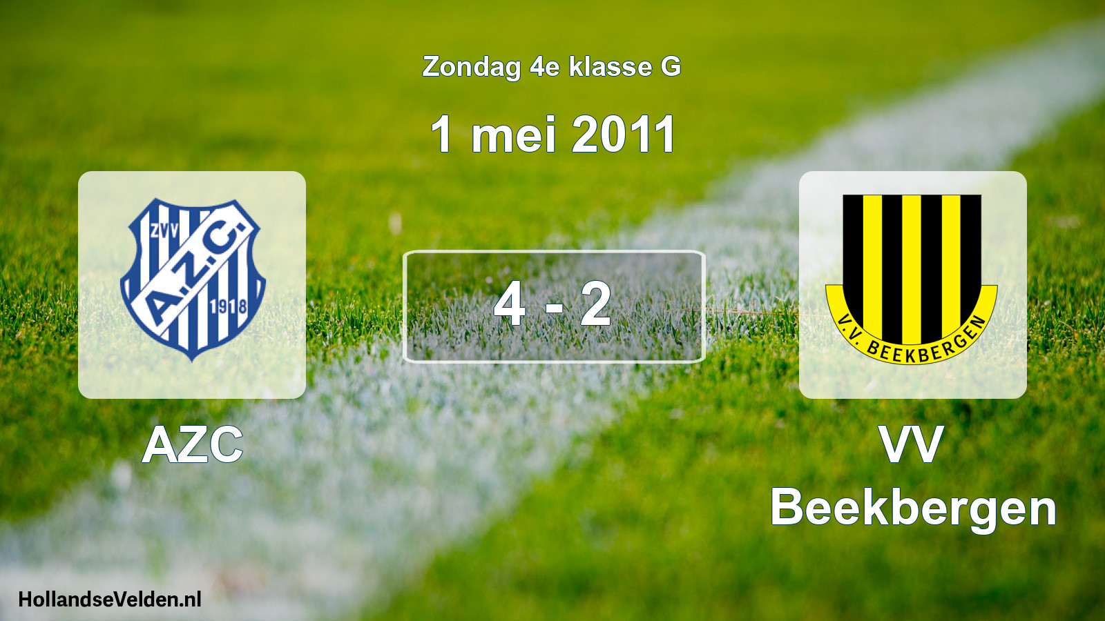 Total number of matches played: AZC - VV Beekbergen 4 - 2 (1 May 2011)