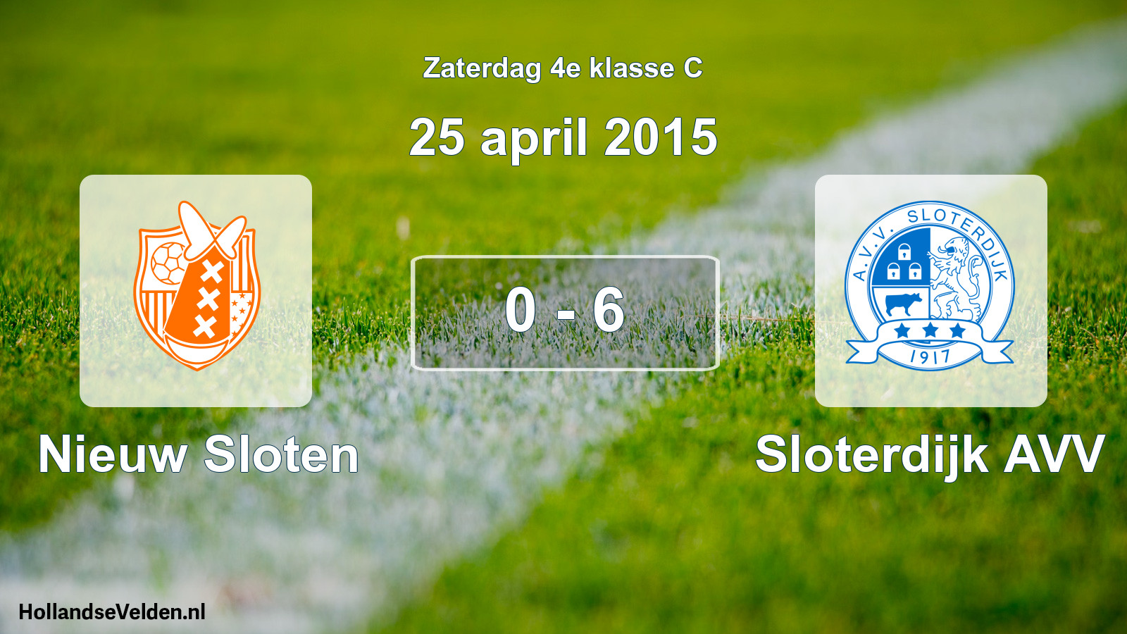 Total number of matches played: Nieuw Sloten - Sloterdijk AVV 0 - 6 (25 April 2015)