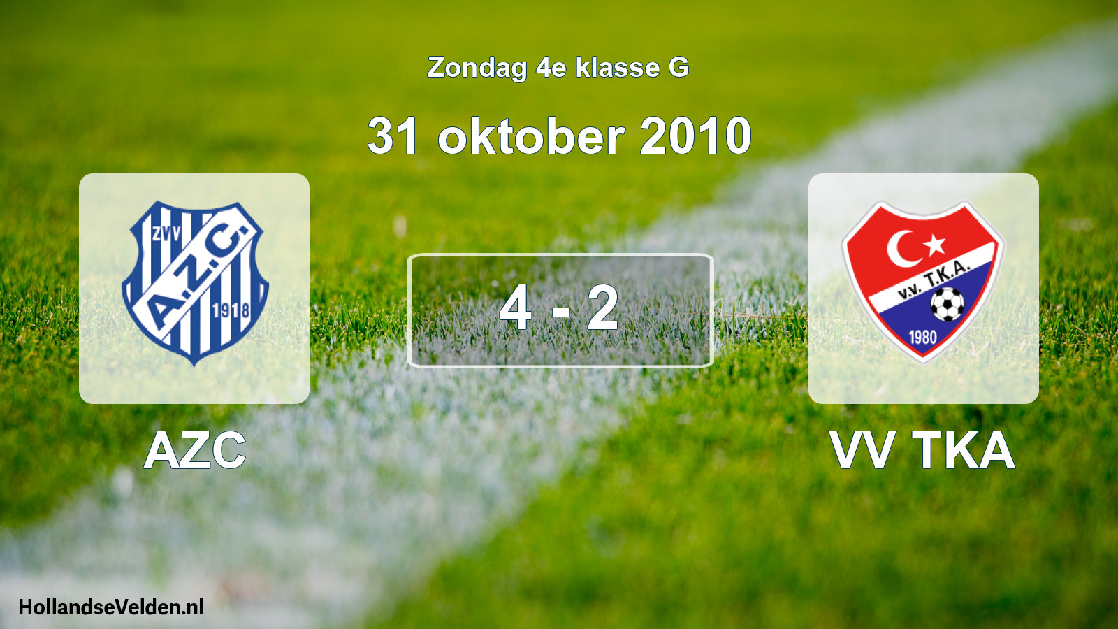 Total number of matches played: AZC - VV TKA 4 - 2 (31 October 2010)