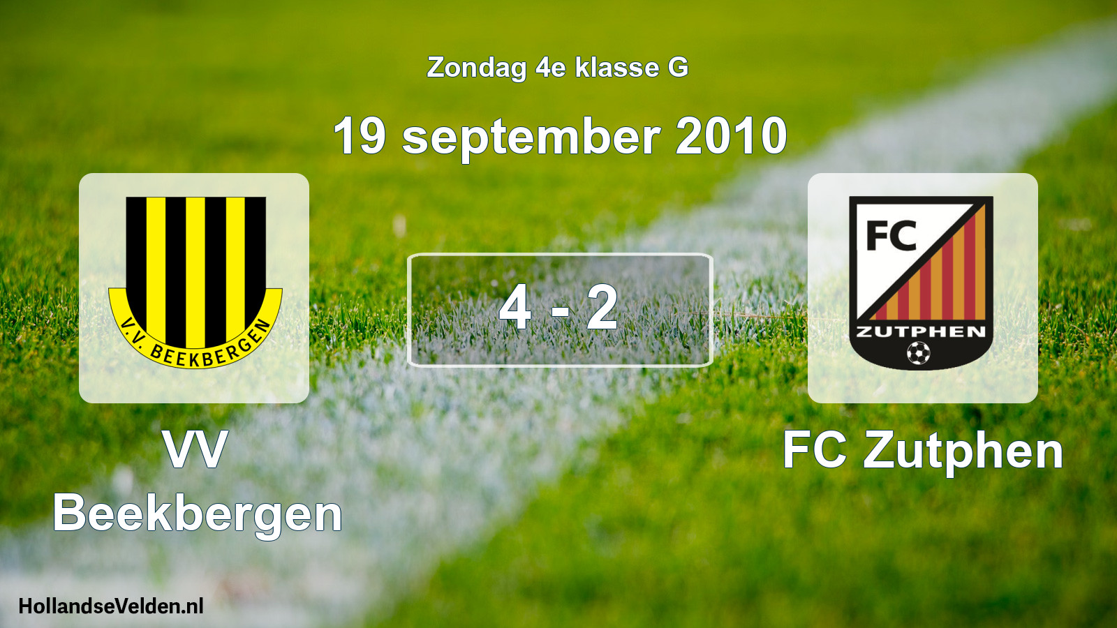 Total number of matches played: VV Beekbergen - FC Zutphen 4 - 2 (19 September 2010)