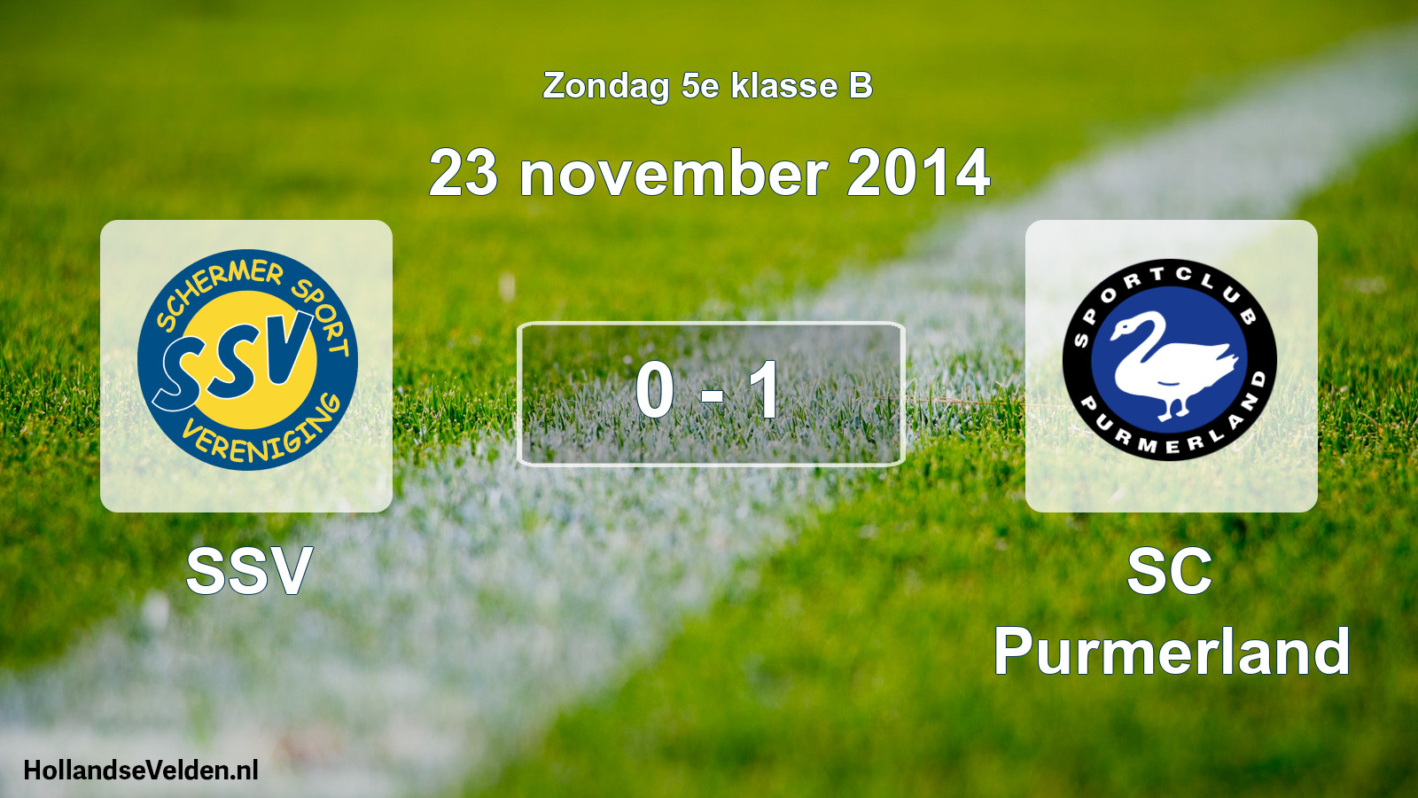 Total number of matches played: SSV - SC Purmerland 0 - 1 (23 November 2014)