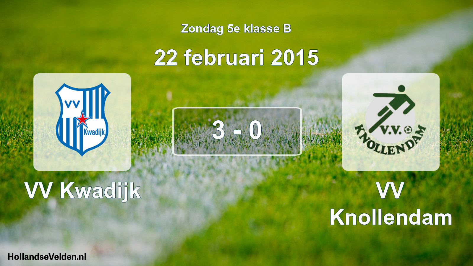 Total number of matches played: VV Kwadijk - VV Knollendam 3 - 0 (22 February 2015)
