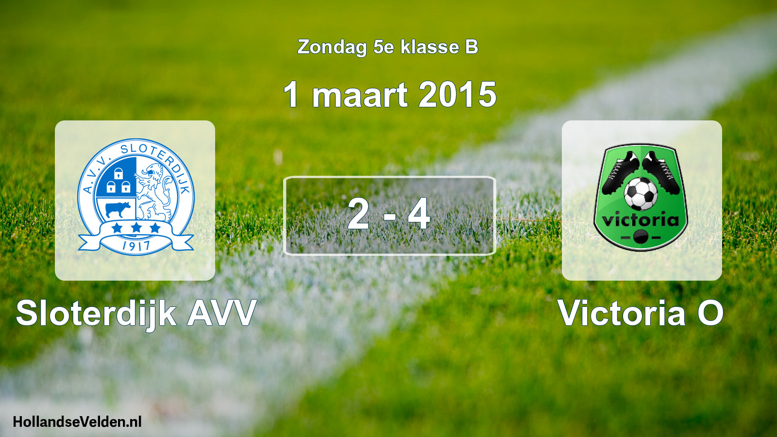 Total number of matches played: Sloterdijk AVV - Victoria O 2 - 4 (1 March 2015)