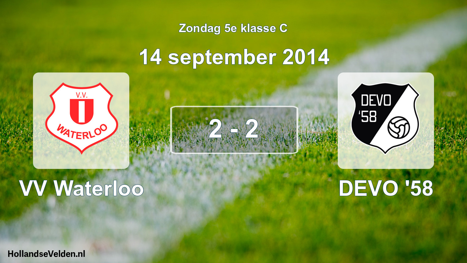 Total number of matches played: VV Waterloo - DEVO '58 2 - 2 (14 September 2014)