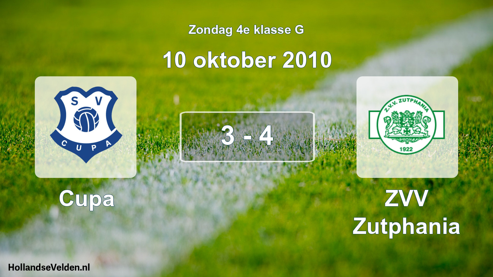 Total number of matches played: Cupa - Zutphania 3 - 4 (10 October 2010)