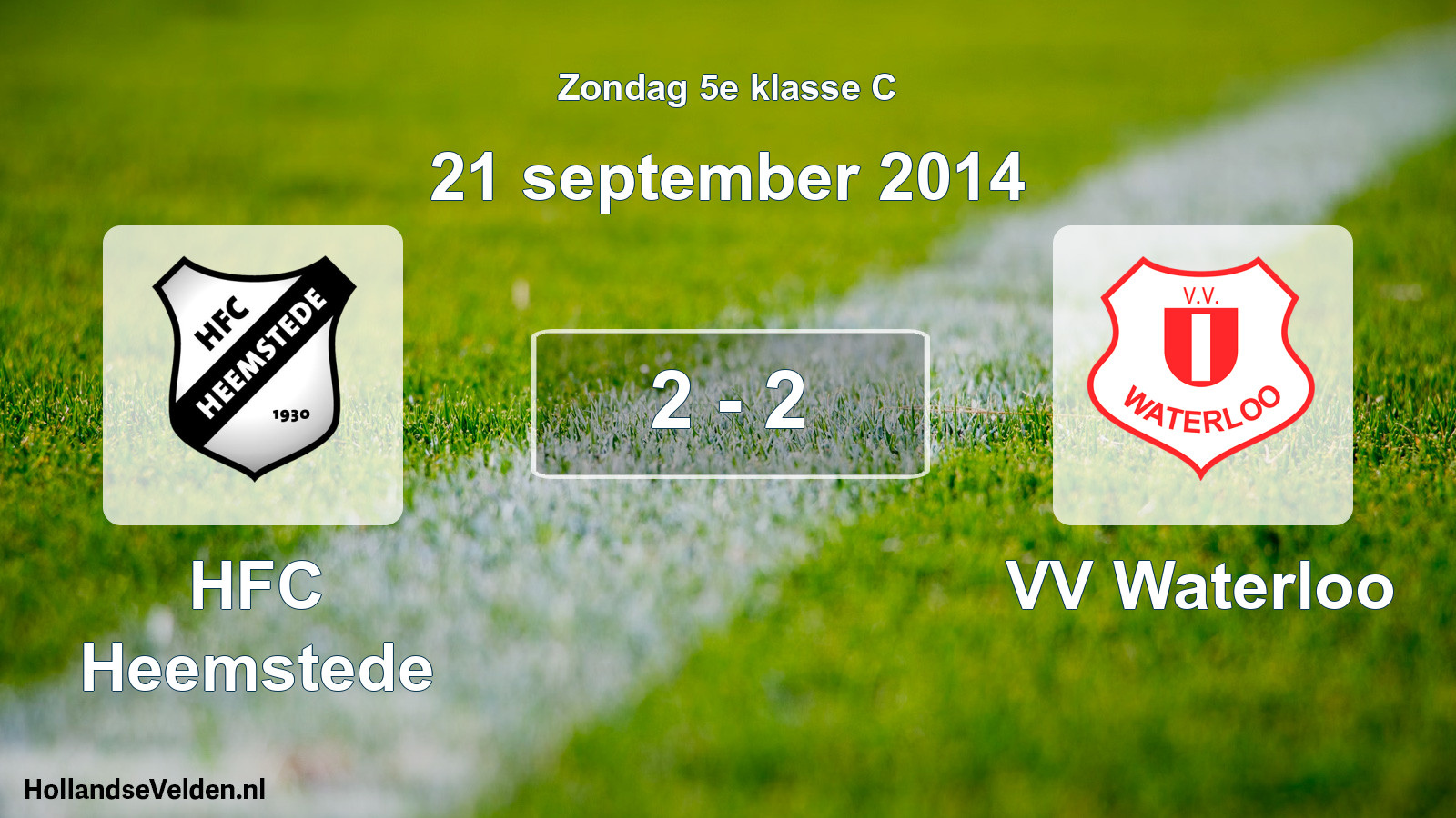 Total number of matches played: HFC Heemstede - VV Waterloo 2 - 2 (21 September 2014)