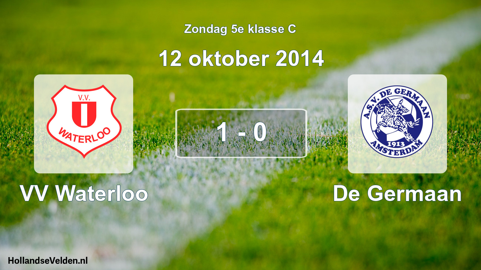Total number of matches played: VV Waterloo - De Germaan 1 - 0 (12 October 2014)