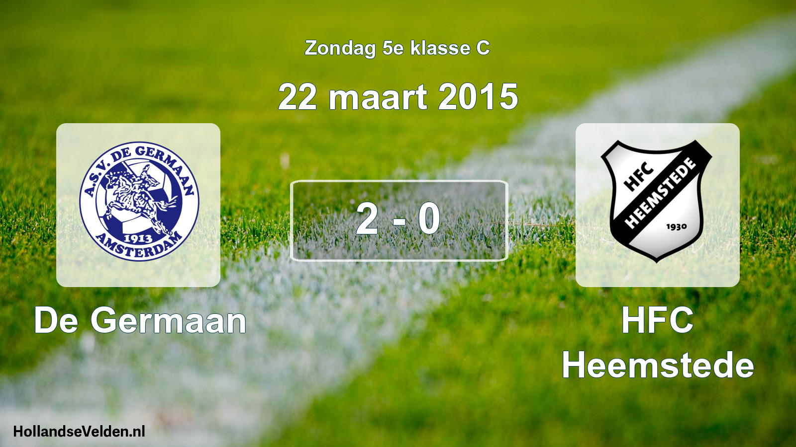 Total number of matches played: De Germaan - HFC Heemstede 2 - 0 (22 March 2015)