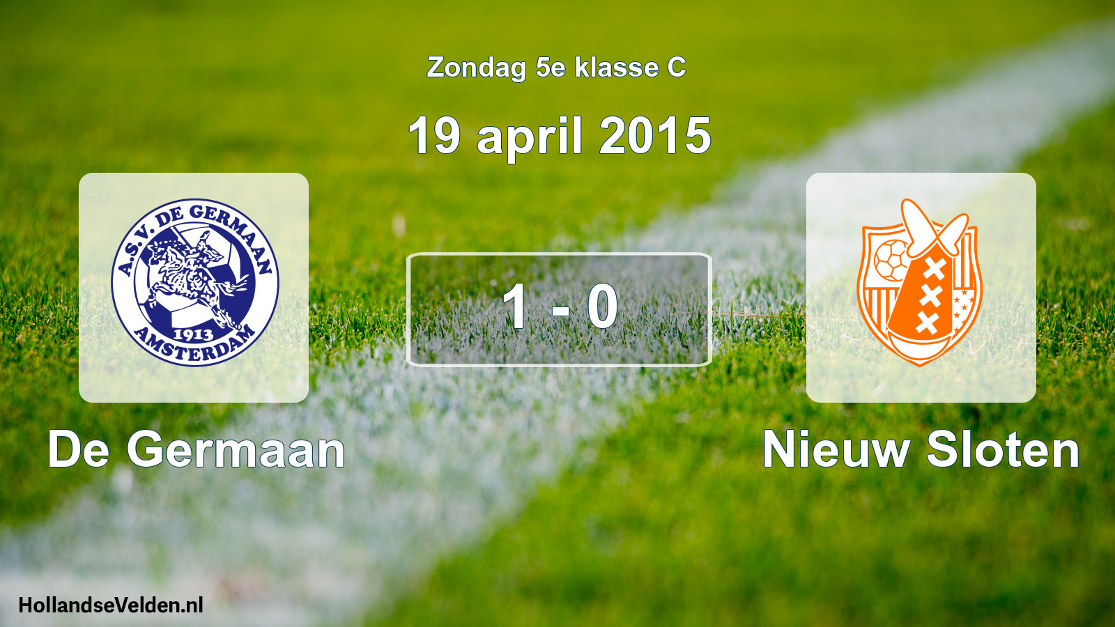 Total number of matches played: De Germaan - Nieuw Sloten 1 - 0 (19 April 2015)
