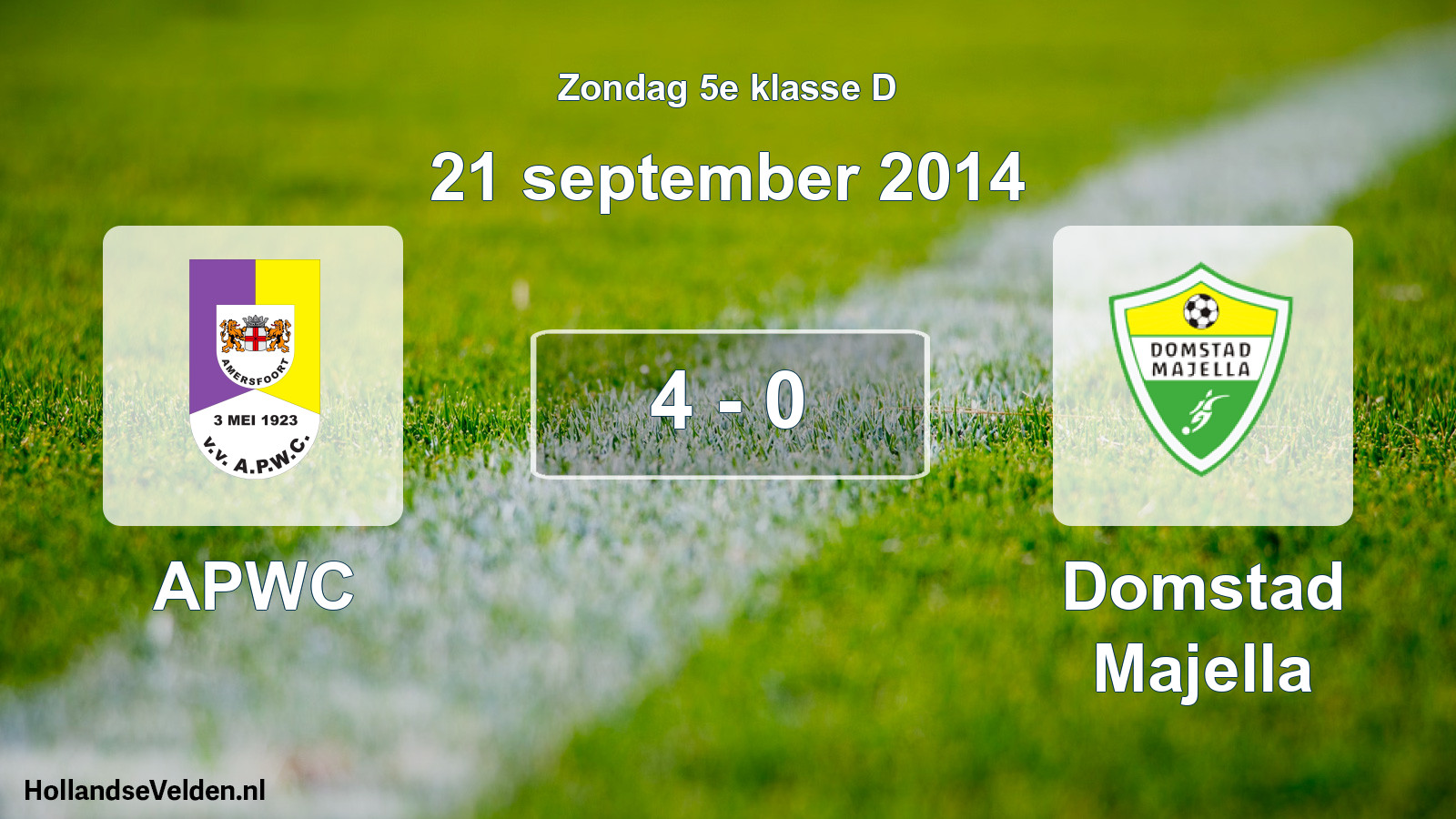 Total number of matches played: APWC - Domstad Majella 4 - 0 (21 September 2014)