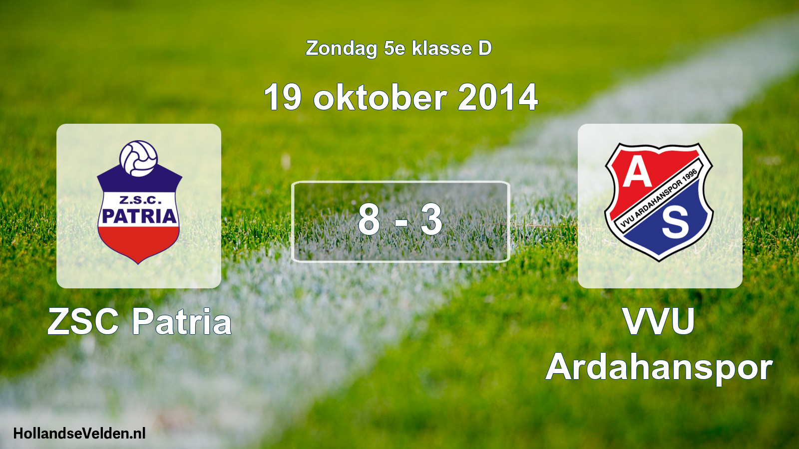 Total number of matches played: ZSC Patria - VVU Ardahanspor 8 - 3 (19 October 2014)