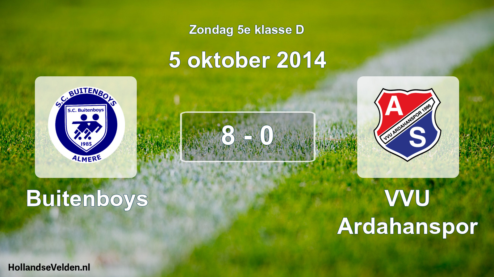 Total number of matches played: Buitenboys - VVU Ardahanspor 8 - 0 (5 October 2014)