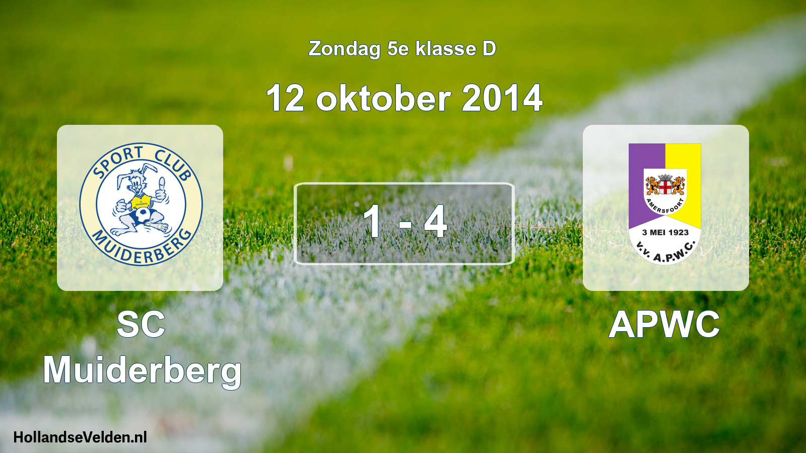Total number of matches played: SC Muiderberg - APWC 1 - 4 (12 October 2014)