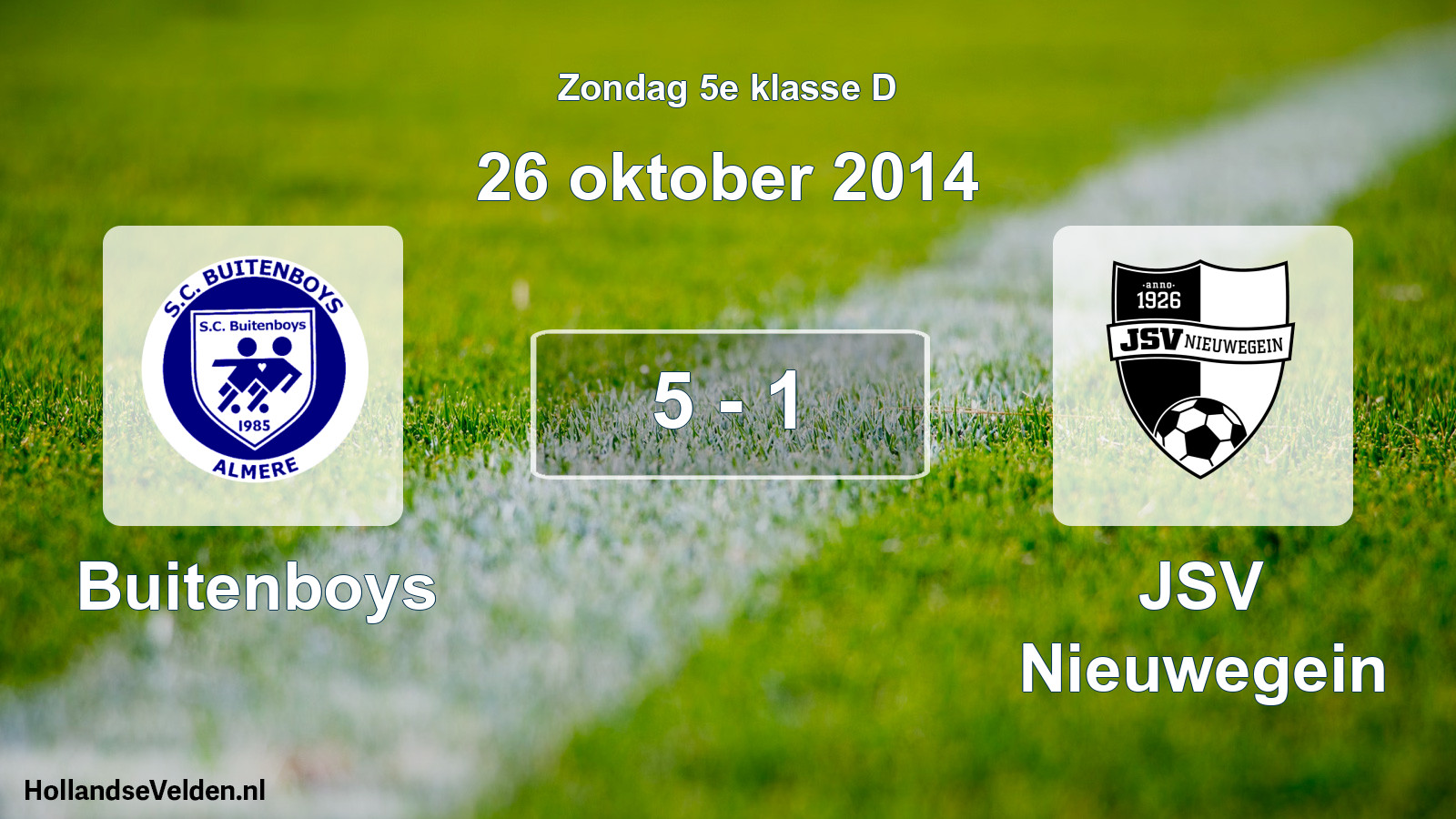 Total number of matches played: Buitenboys - JSV Nieuwegein 5 - 1 (26 October 2014)