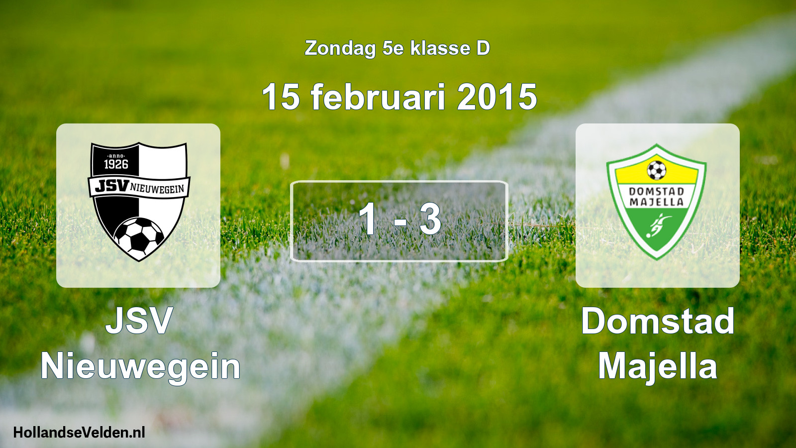 Total number of matches played: JSV Nieuwegein - Domstad Majella 1 - 3 (15 February 2015)