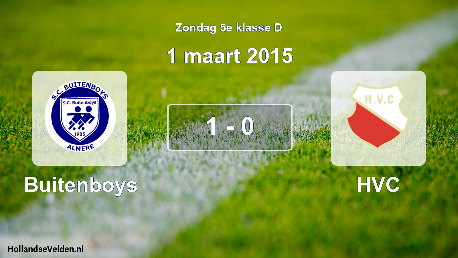 Total number of matches played: Buitenboys - HVC 1 - 0 (1 March 2015)