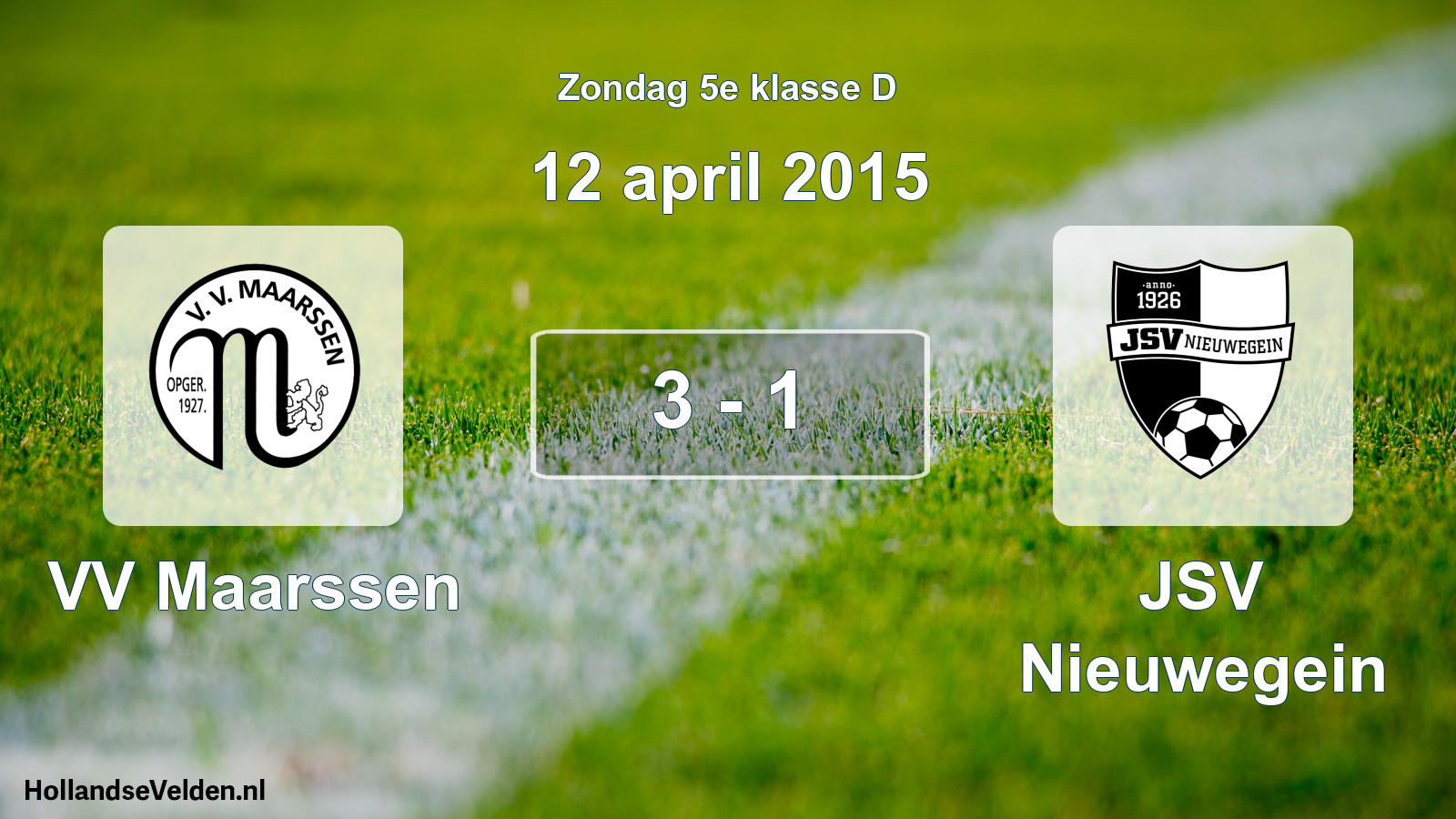 Total number of matches played: VV Maarssen - JSV Nieuwegein 3 - 1 (12 April 2015)