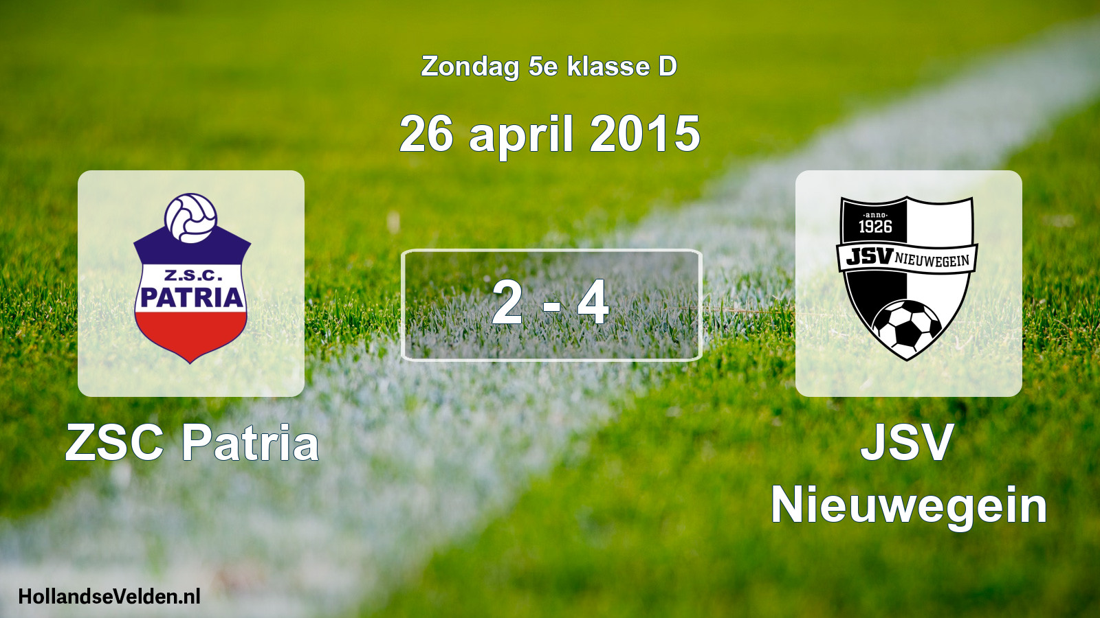 Total number of matches played: ZSC Patria - JSV Nieuwegein 2 - 4 (26 April 2015)