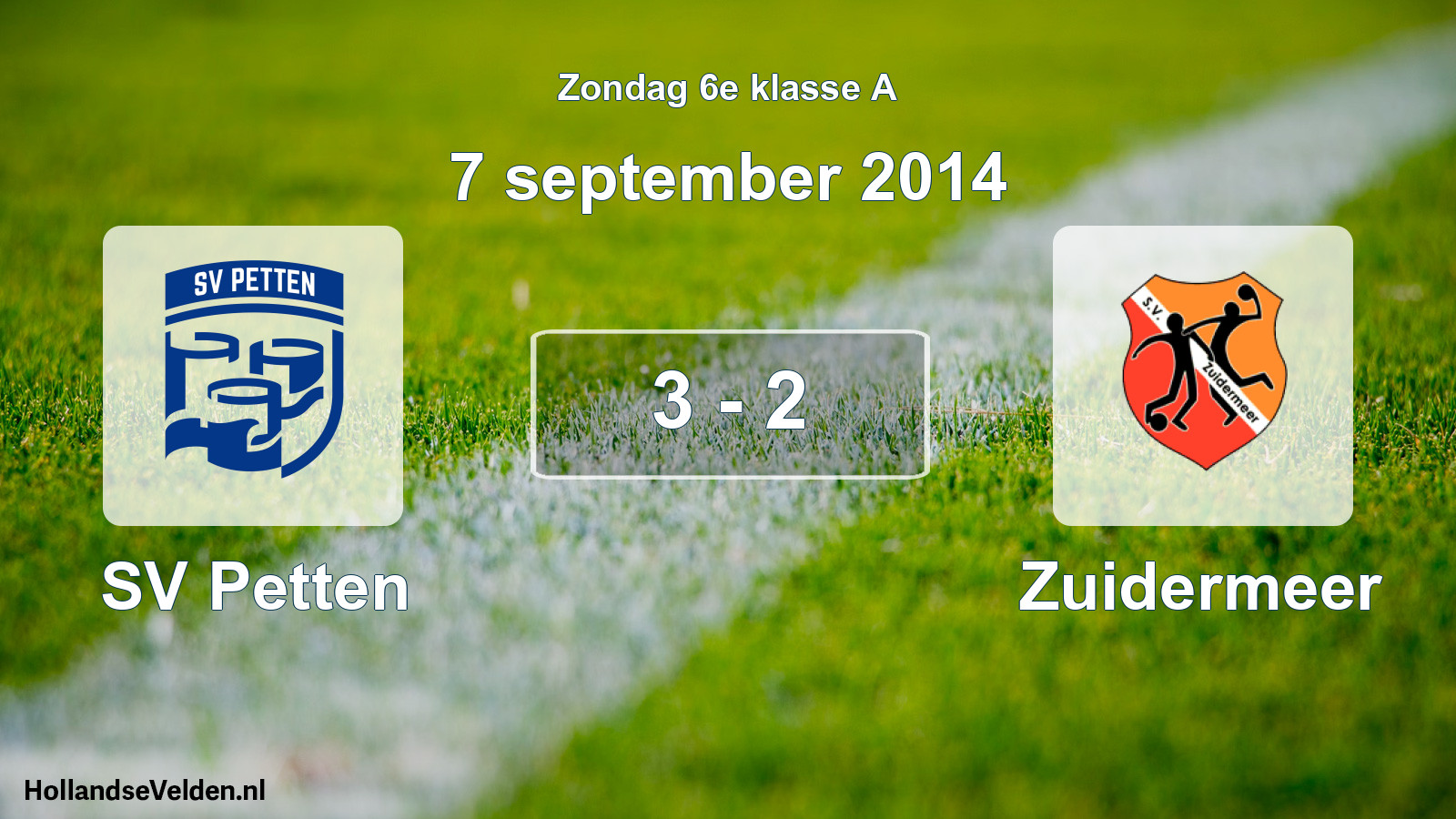 Total number of matches played: SV Petten - Zuidermeer 3 - 2 (7 September 2014)