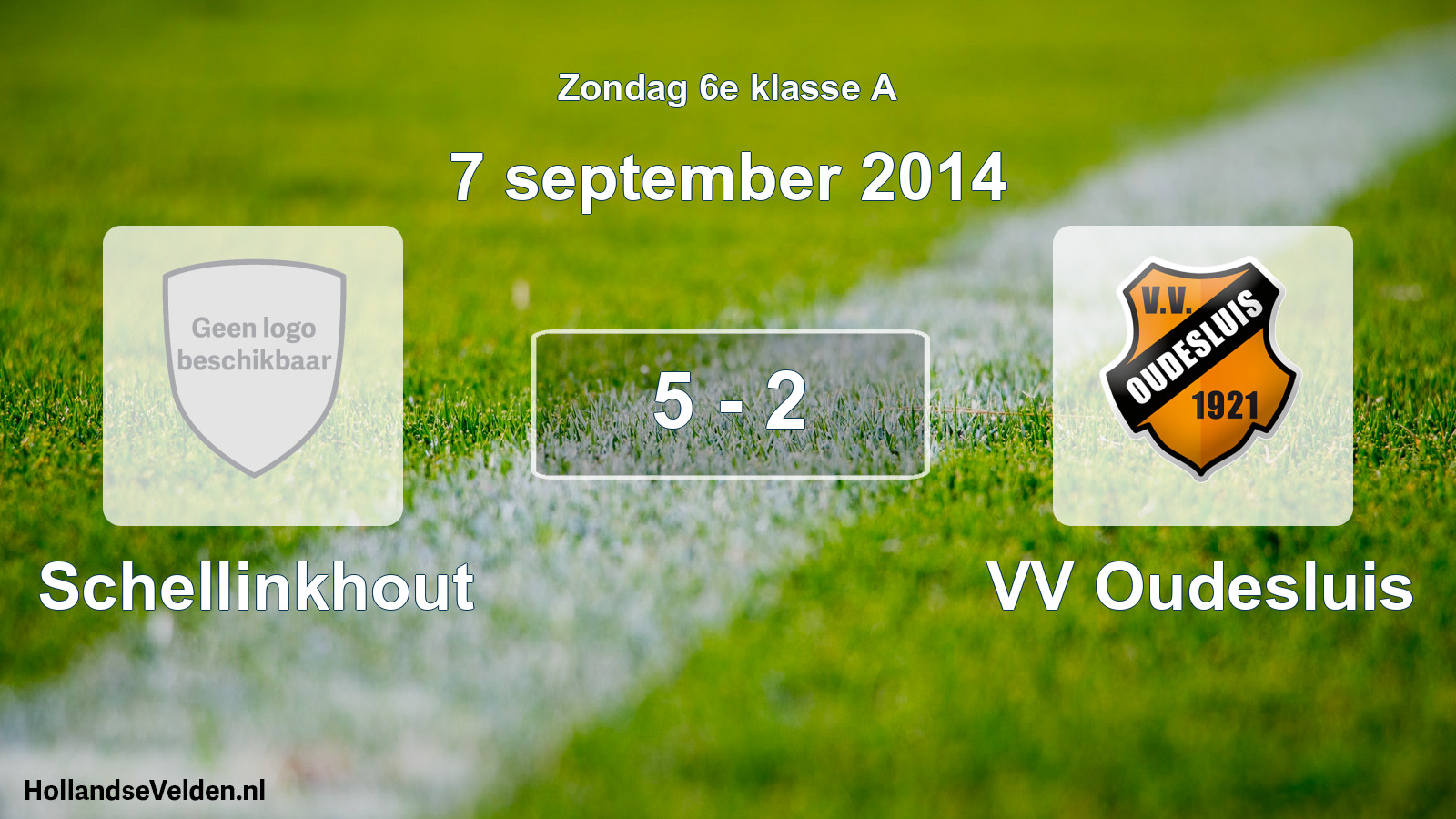 Total number of matches played: Schellinkhout - VV Oudesluis 5 - 2 (7 September 2014)