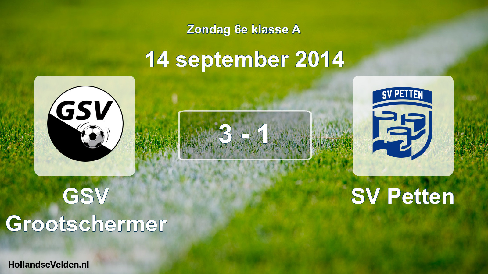 Total number of matches played: GSV Grootschermer - SV Petten 3 - 1 (14 September 2014)