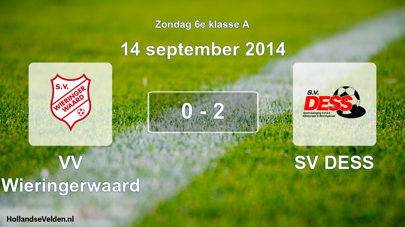 Total number of matches played: VV Wieringerwaard - SV DESS 0 - 2 (14 September 2014)