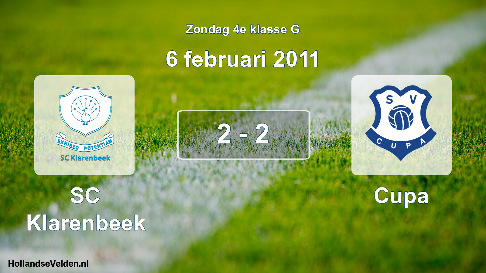 Total number of matches played: SC Klarenbeek - Cupa 2 - 2 (6 February 2011)