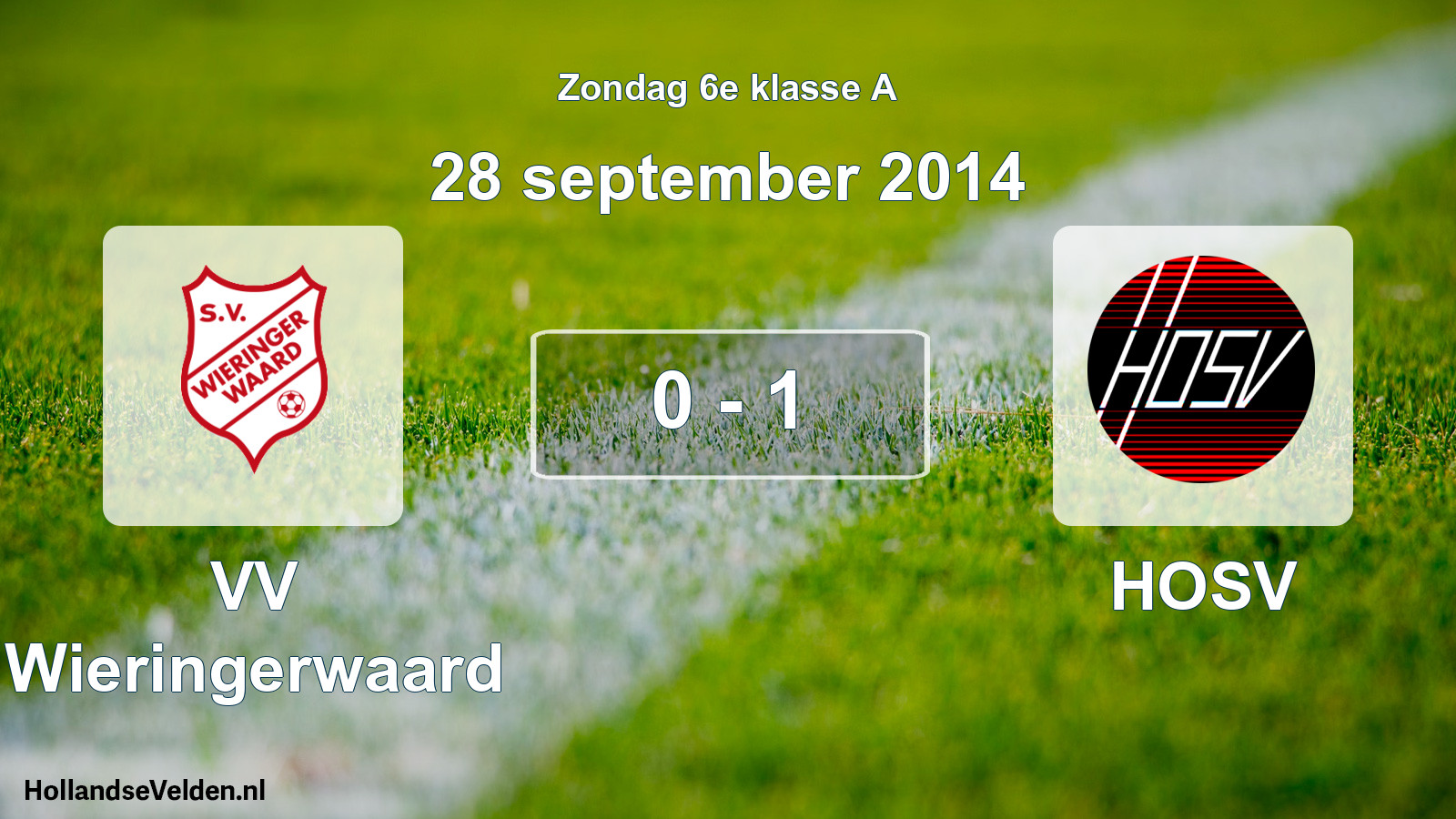 Total number of matches played: VV Wieringerwaard - HOSV 0 - 1 (28 September 2014)