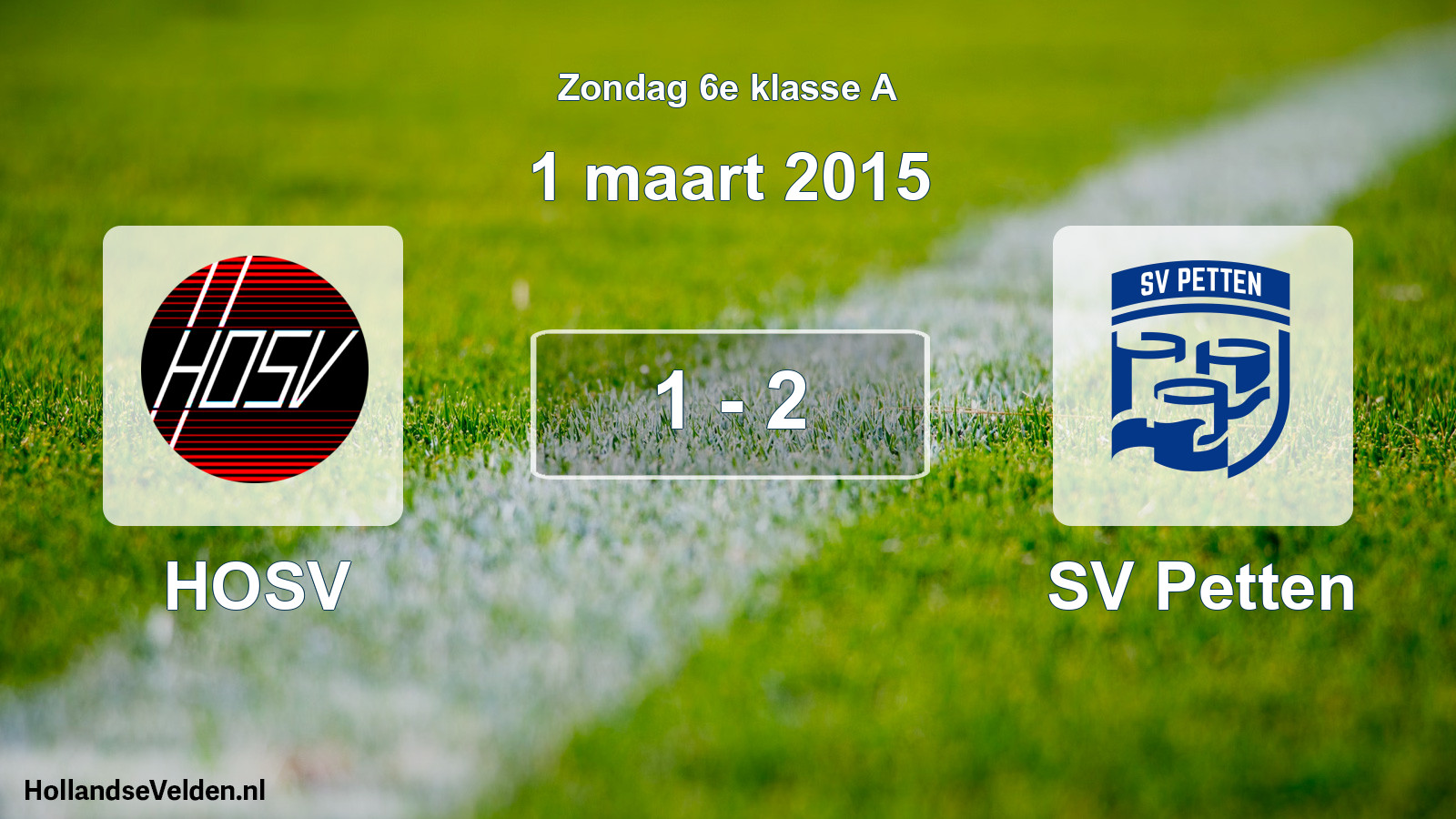 Total number of matches played: HOSV - SV Petten 1 - 2 (1 March 2015)