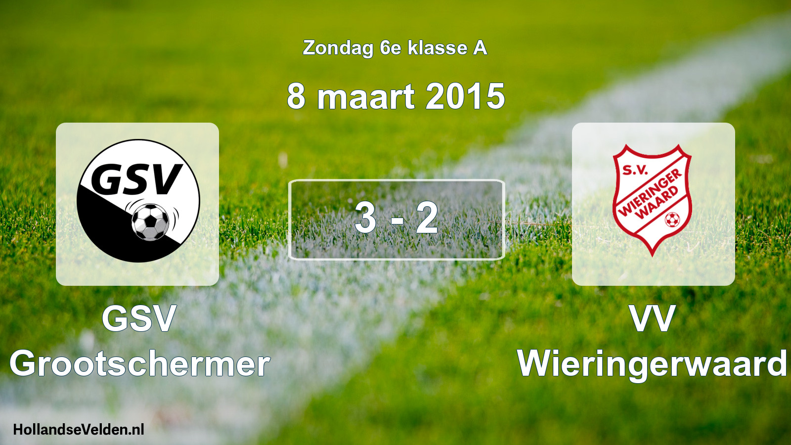 Total number of matches played: GSV Grootschermer - VV Wieringerwaard 3 - 2 (8 March 2015)