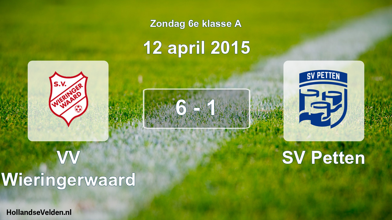 Total number of matches played: VV Wieringerwaard - SV Petten 6 - 1 (12 April 2015)